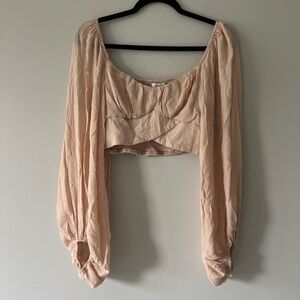 Shareen Collections Balloon Sleeve Crop Top with Sweetheart Neckline Size 10